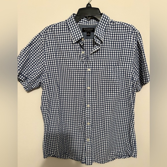 Banana Republic Navy/White Checkered button up - Picture 4 of 4